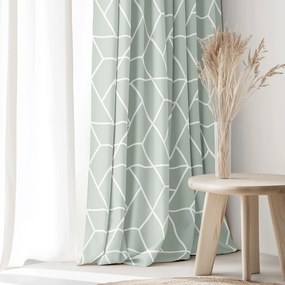 Goldea bavlnený záves - mozaika na šalviovom 280x150 cm