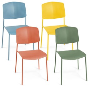 Jedálenská stolička Sada 4 stoličiek Kuchynské stoličky s operadlom Stohovateľné kuchynské stoličky farebné Barva: Čierna