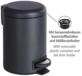 Odpadkový kôš v čiernej farbe Wenko Leman, 3 l