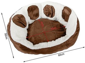 Plyšový pelech pre psa/mačku PAWNEST 60 cm, hnedý