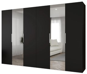 Šatníková skriňa 300 cm Mirabella 2 (čierna + kašmír). Akcia -20%. Vlastná spoľahlivá doprava až k Vám domov. 1126441