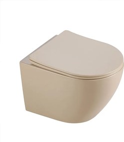 BPS-koupelny Závesná WC misa so SoftClose sedadlom FLOW CAP TR 03, cappucino