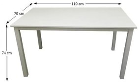 Jedálenský stôl, biela, 110x70 cm, ASTRO NEW