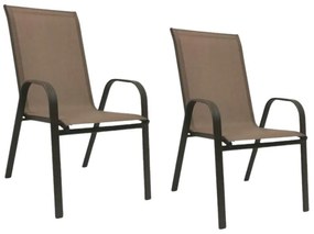 Záhradné kreslá TAVERNO set 2ks hnedá/čierna