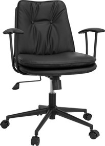 XXXLutz OTOČNÁ STOLIČKA, vzhľad kože, čierna MID.YOU - Online Only kancelárie - 001918061201