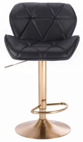 LuxuryForm DESIGN Barová stolička MILANO na zlatom tanieri - čierna
