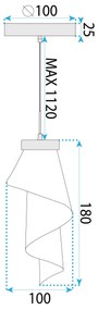 Toolight Toolight, LED závesné svietidlo, 10W, 4000K, 467lm, APP1765-1CP, ružové zlato, OSW-09309