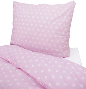 TOP BEDS Bavlnené detské obliečky Top Beds 140 x 100 ružová s hviezdičkami