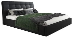 Ćalúnená posteľ ADLO rozmer 90x200 cm Čierna eko-koža