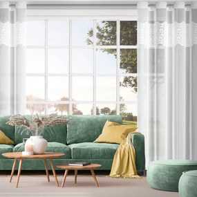 ZÁCLONA NA KRÚŽKOCH AFRODYTA 140X250 CM CM BIELA