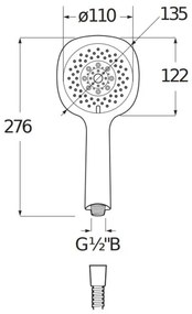 JIKA H3611X20044711 - Ručná sprcha CUBITO lesklý chróm