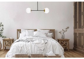 Stropné svietidlo Florence, 2x biele sklenené tienidlo, (výber zo 4 farieb uchytenia)