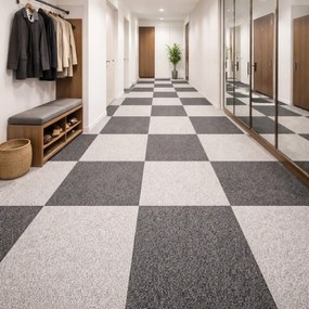 Balta, Kobercový štvorec Sonar 4477 antracit 50 x 50 cm, chodba / predsieň