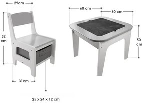 InternetovaZahrada Detský drevený set Milou - sivý
