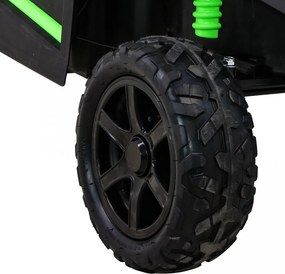 Ramiz Silná pretekárska štvorkolka pre 2 deti Zelená + Bezkartáčový motor + Nafukovacie kolesá + LED zvuk