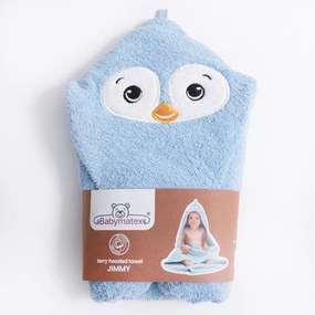 Babymatex Bavlnená osuška pre bábätko s kapucňou Jimmy 80x80cm - Tučniak