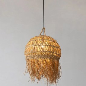 Závesná lampa La Belle Boho IV čierna/bambus