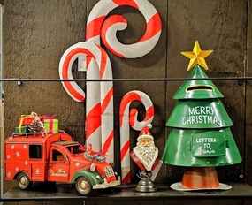 Červeno-biela vianočná dekorácia busta Santa - 7*5*15 cm
