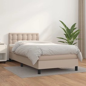 Boxspring posteľ s matracom kapučínová 80x200 cm umelá koža 3141094