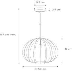 Lucide 34424/50/76 - Závesné svietidlo BOUNDE 1xE27/60W/230V béžová 50 cm
