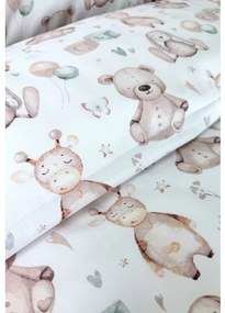Posteľná obliečka do postieľky Miracle 90x130 / 45x65 cm – 100% bavlna, plyšové zajačiky, zips