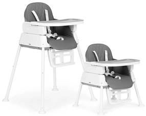 Detská jedálenská stolička 3v1 ALWAYS GREY ECOTOYS šedá