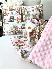 INTERMEDIC SK Set Intermedic do kočíka Lesík/minky ružová 100x75/40x30 cm