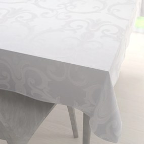 Biante Dekoračný obdĺžnikový obrus Monako PM-125 Veľký zámocký vzor biely 100x140 cm