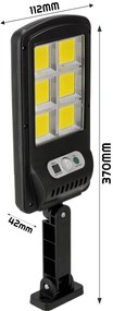 BERGE Solárna LED COB lampa s pohybovým čidlom + diaľkový ovládač ORAN 30W
