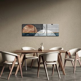 Obraz - Tvary a textúry (s hodinami) (90x30 cm)