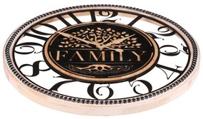 Autronic - Hodiny nástěnné - velké arabské číslice, dřevo a kov, 60 cm - HW4001