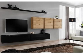 Obývacia stena Switch VII Čierna/Wotan