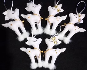 Ručne šité vianočné ozdoby Srnky mix