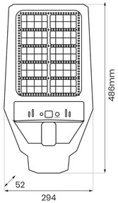 LED Stmievateľná solárna pouličná lampa so senzorom KERS LED/300W/3,2V 6500K IP65