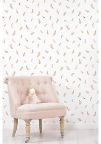 Detská tapeta 10 m x 50 cm Gold Feathers – Lilipinso