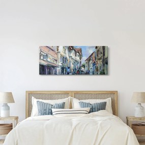 Obraz - Ulička starého mesta, akrylová maľba (120x50 cm)