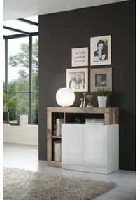 Komoda LENOR biela/hnedá