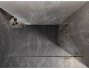 Mexen, Mexen Lunar L sprchová stena pravá 100 x 200 cm, priehľadná 8 mm, zlatá - 830L-100-000-50-00-P