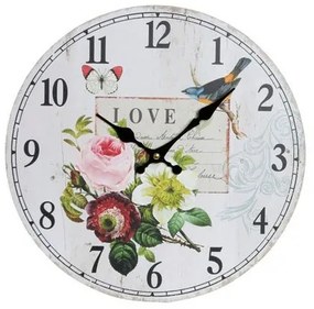 Nástenné vintage hodiny "ruže" mdf 34x4x34cm, 2 varianty