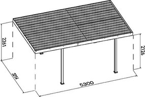 Kovový prístrešok na auto 5,3x3,2 m (antracit)