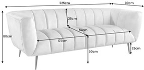 Pohovka NOBLESSE 225 cm zamatová odtieň šampanské