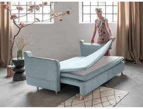 Svetlomodrá zamatová rozkladacia pohovka 225 cm Charming Charlie – Miuform