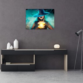 Sklenený obraz čarodejnice (70x50 cm)