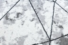 Koberec COZY Polygons kruh, geometrický - sivý