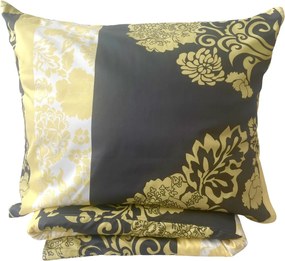 Obliečky bavlnený satén Flavio gold TiaHome - 1x Vankúš 90x70cm, 1x Paplón 140x200cm