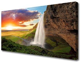 Obraz na plátne Hora vodopád príroda 120x60 cm