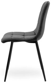 Jedálenská stolička DENVER zamatová, čierna / grafitová