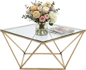 Tutumi Tutumi, sklenený konferenčný stolík Glamour 80x80x45 CS-14G, zlatá, KRZ-06585
