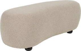 Béžová polstrovaná lavica z textílie buklé Noxx – White Label