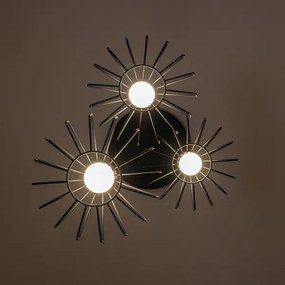 Luster na lanku SOLANO 3xE27/15W/230V čierna/zlatá